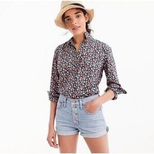 J. Crew x Liberty Sarah Floral Perfect Shirt long sleeve/Black/10